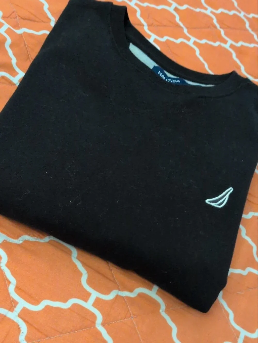 Nautica Black Crewneck Sweatshirt with White Sail Logo🤍🖤🤍🖤 - Picture 6 of 6
